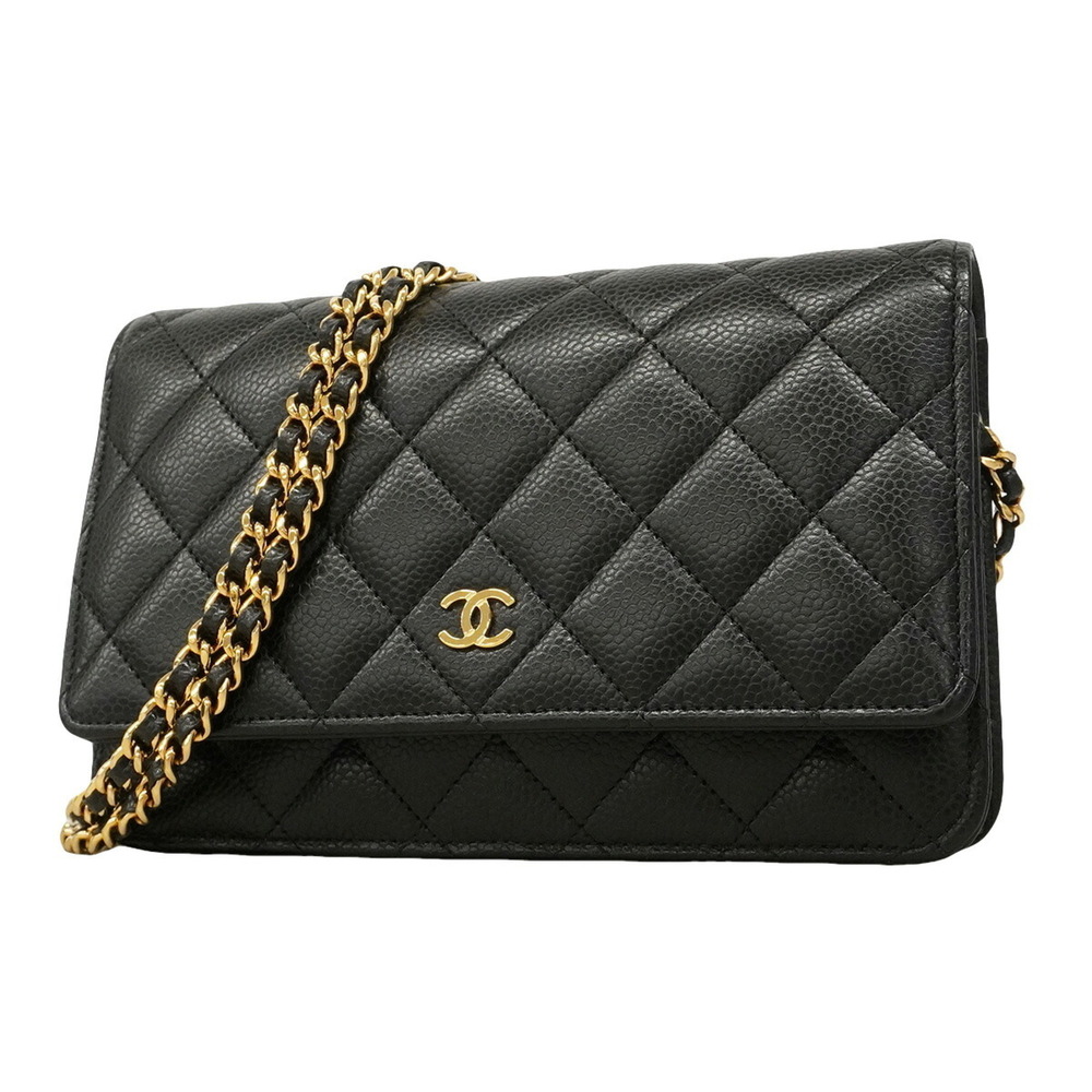 CHANEL Black Caviar Leather Wallet